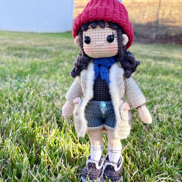 Handmade Luna Scout Winter Girl Crochet Doll 10″ | Amigurumi Snow Explorer Plush - Picture 7 of 8